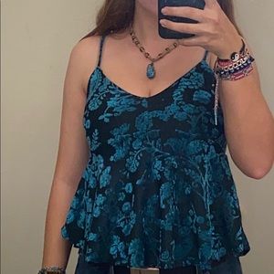 Wild Fable Teal Velvet Blouse/ Tank